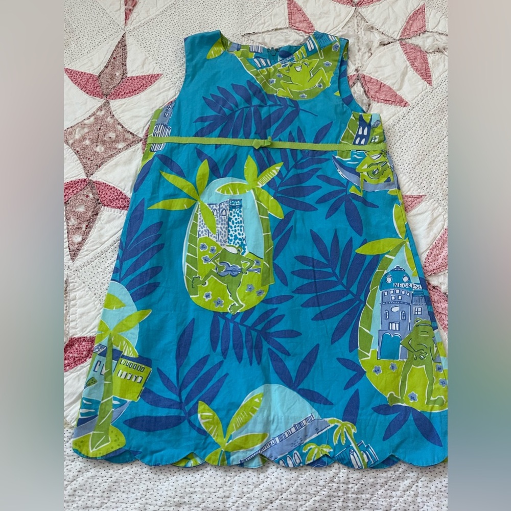 Lilly Pulitzer Vintage Frog Print Dress size 6